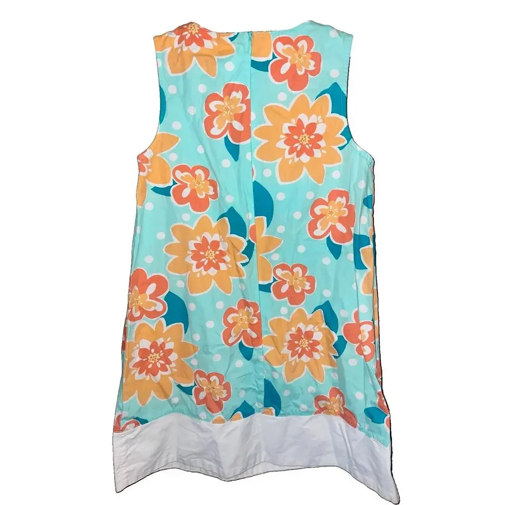 Gymboree “Sunny Citrus” Girls Pretty Sleeveless Floral Dress Sz 8 W/White Hem